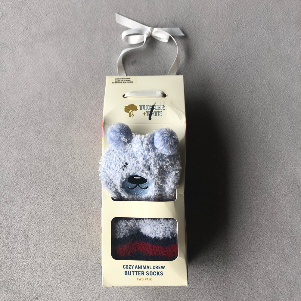 Tucker + Tate ~ 2 Pair Butter Crew Socks ~ Shoe 9-5.5. ~ Brand New!